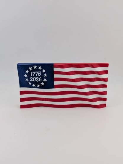 5.5" USA 250th Anniversary Articulated Waving Flag with Internal Magnets