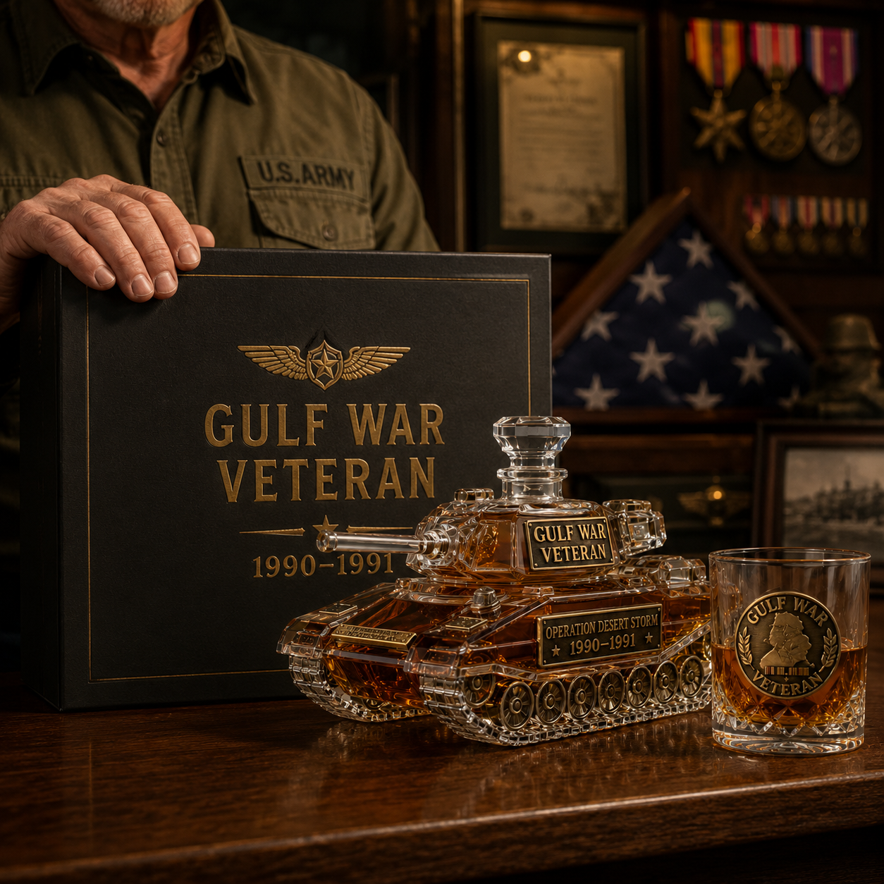 🔥Last Day 49% OFF - 🎖️Premium Crystal Whiskey Decanter & Glass Tribute Collection