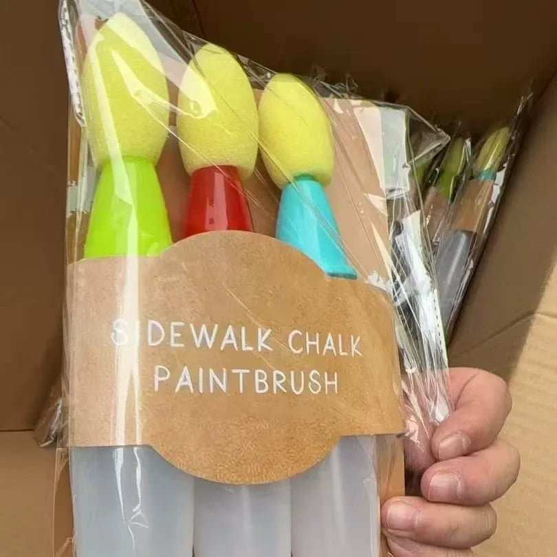 🔥Summer Hot Sale🎨 Jumbo Sidewalk Chalk Paint Brushes – Create BIG Outdoor Art!