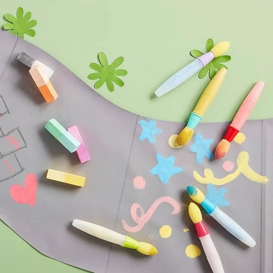 🔥Summer Hot Sale🎨 Jumbo Sidewalk Chalk Paint Brushes – Create BIG Outdoor Art!