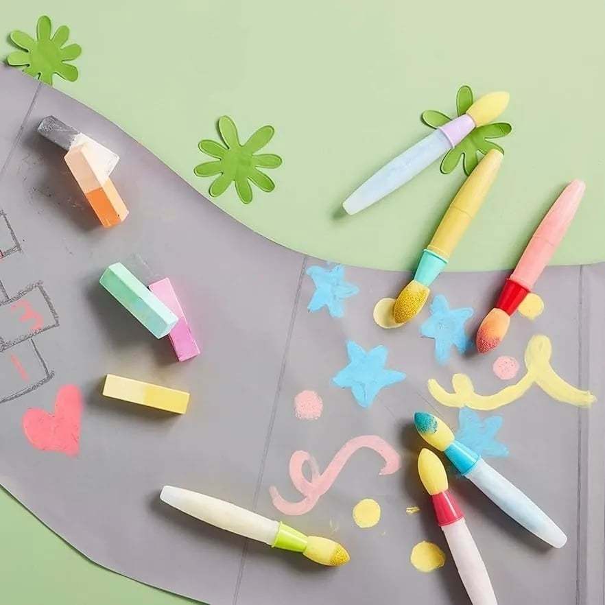 🔥Summer Hot Sale🎨 Jumbo Sidewalk Chalk Paint Brushes – Create BIG Outdoor Art!