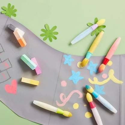 🔥Summer Hot Sale🎨 Jumbo Sidewalk Chalk Paint Brushes – Create BIG Outdoor Art!