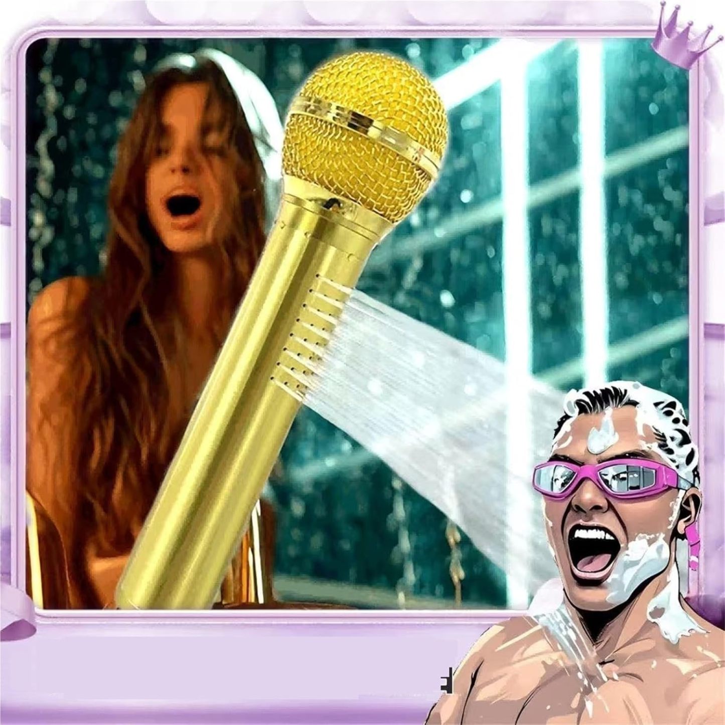 🎤 Microphone-Shaped Creative Showerhead