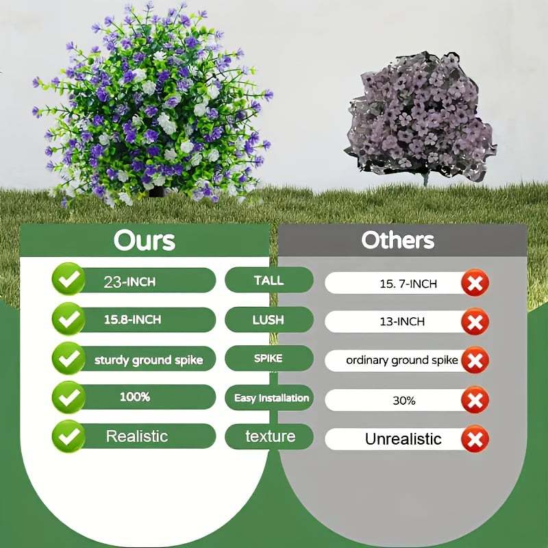 Artificial potted trees with ground stakes