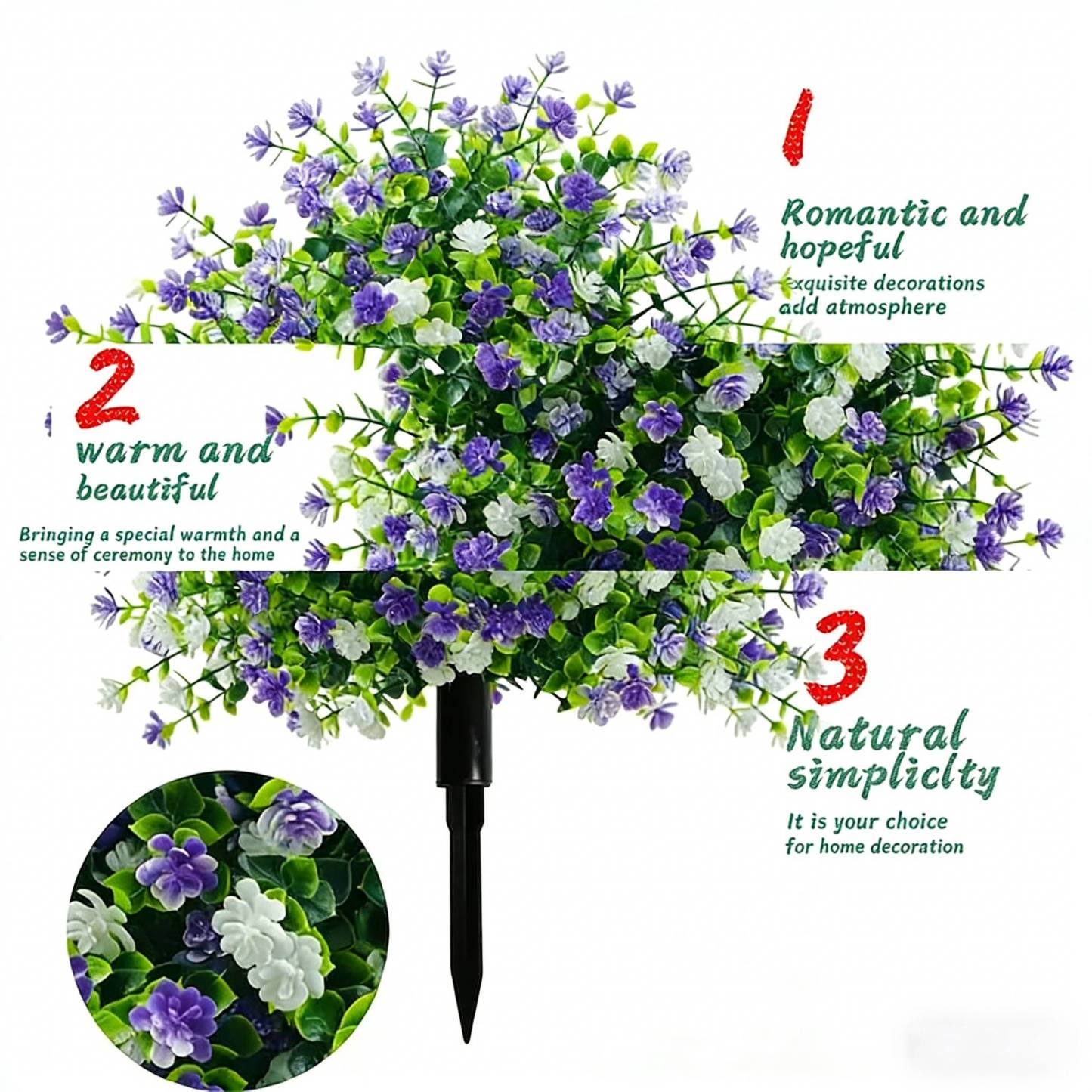 Artificial potted trees with ground stakes