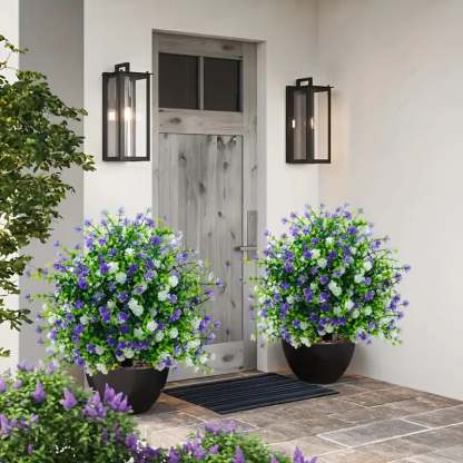 Artificial potted trees with ground stakes