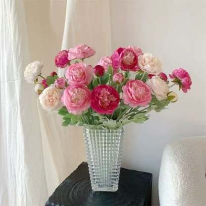 🌸 Lifelike Luxury Peony Flowers – No Watering, No Wilting, Just Lasting Beauty! 💐✨