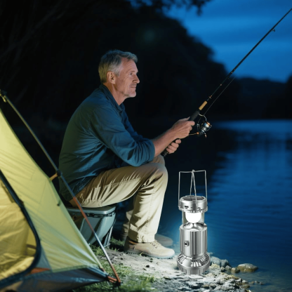 3-in-1 solar lantern: fan, light & power bank for outdoor adventures