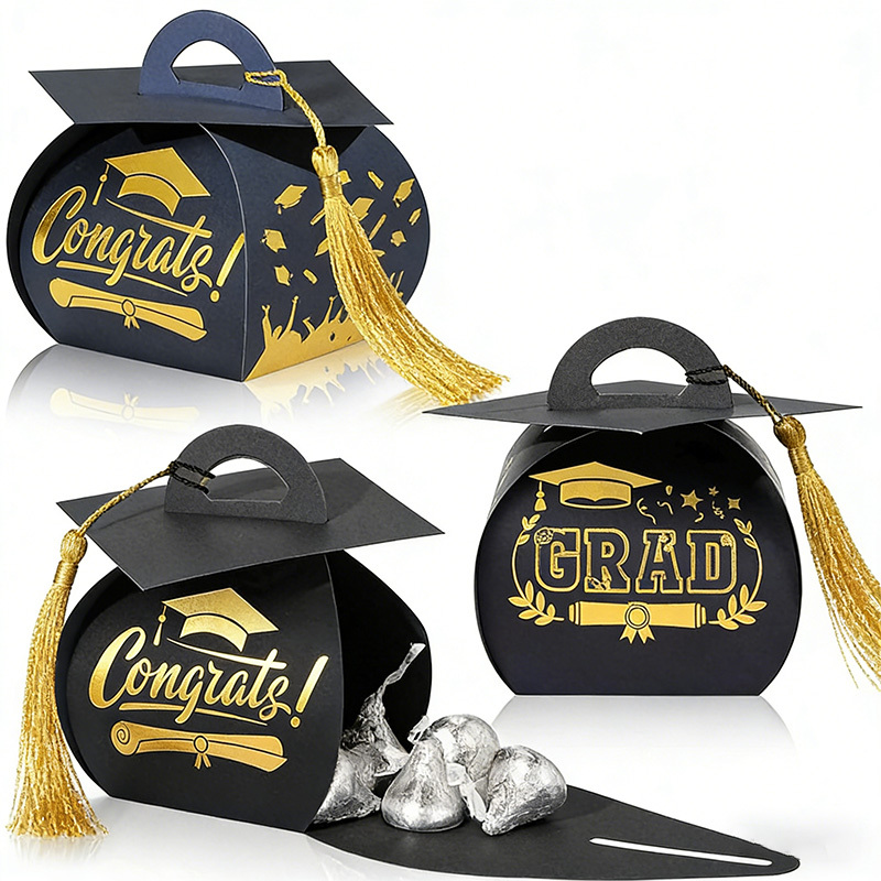 mini graduation cap candy cards