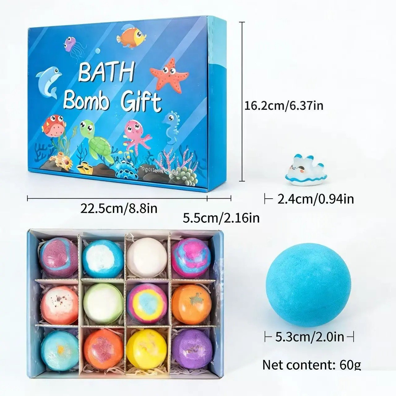 🎁Last Day Promotion 49% OFF🔥24-Pack Kids Bath Bombs with Surprise Toys, Colorful Fizzy Bath Set for Children, Gift Boxed
