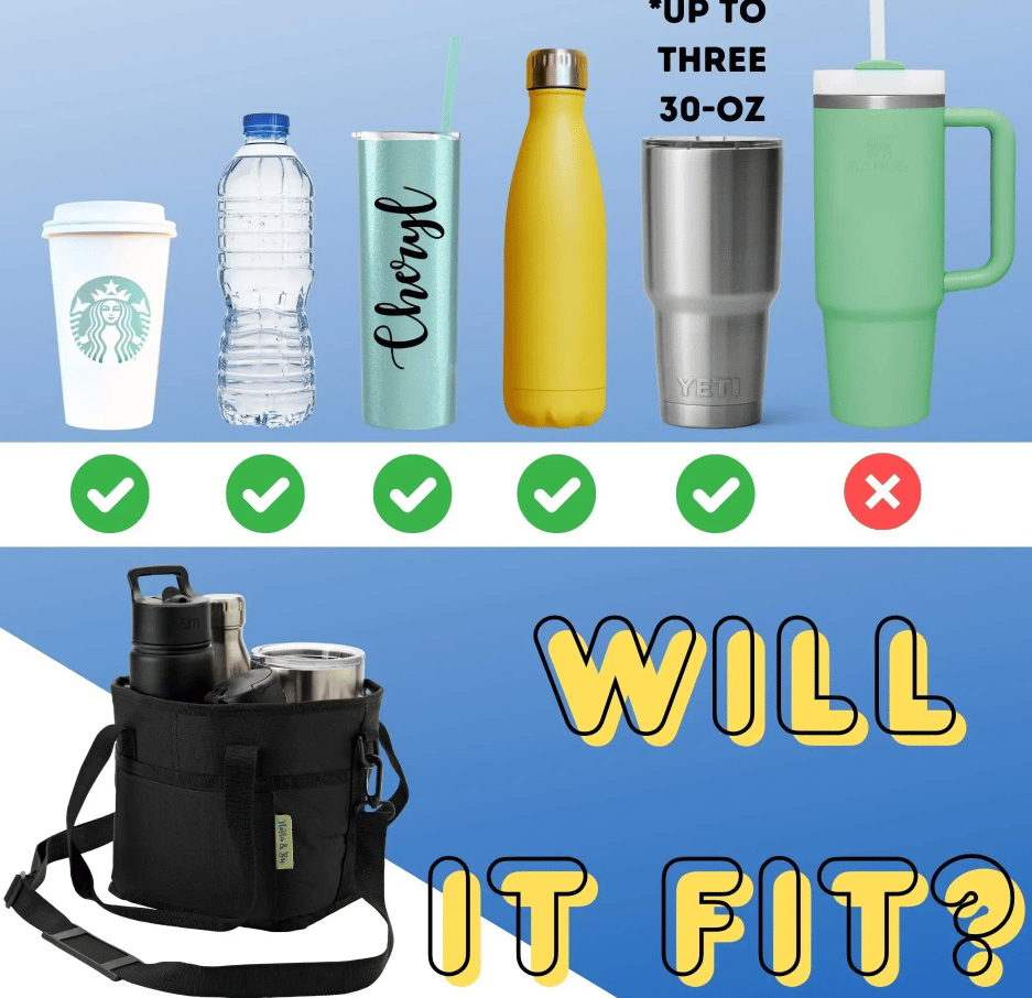 ✨Family Size 4 Compartment Drink Bag, Multiple Tumbler Carrier Caddy
