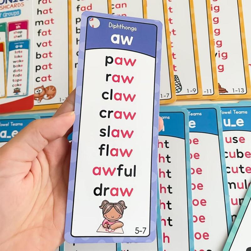 🎁Last Day 50% OFF🔥Phonics Word Cards 117 Sound Groups 900+ Rhyming Words Preschool English Discovery Joy