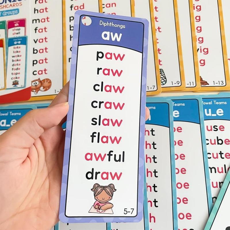 🎁Last Day 50% OFF🔥Phonics Word Cards 117 Sound Groups 900+ Rhyming Words Preschool English Discovery Joy
