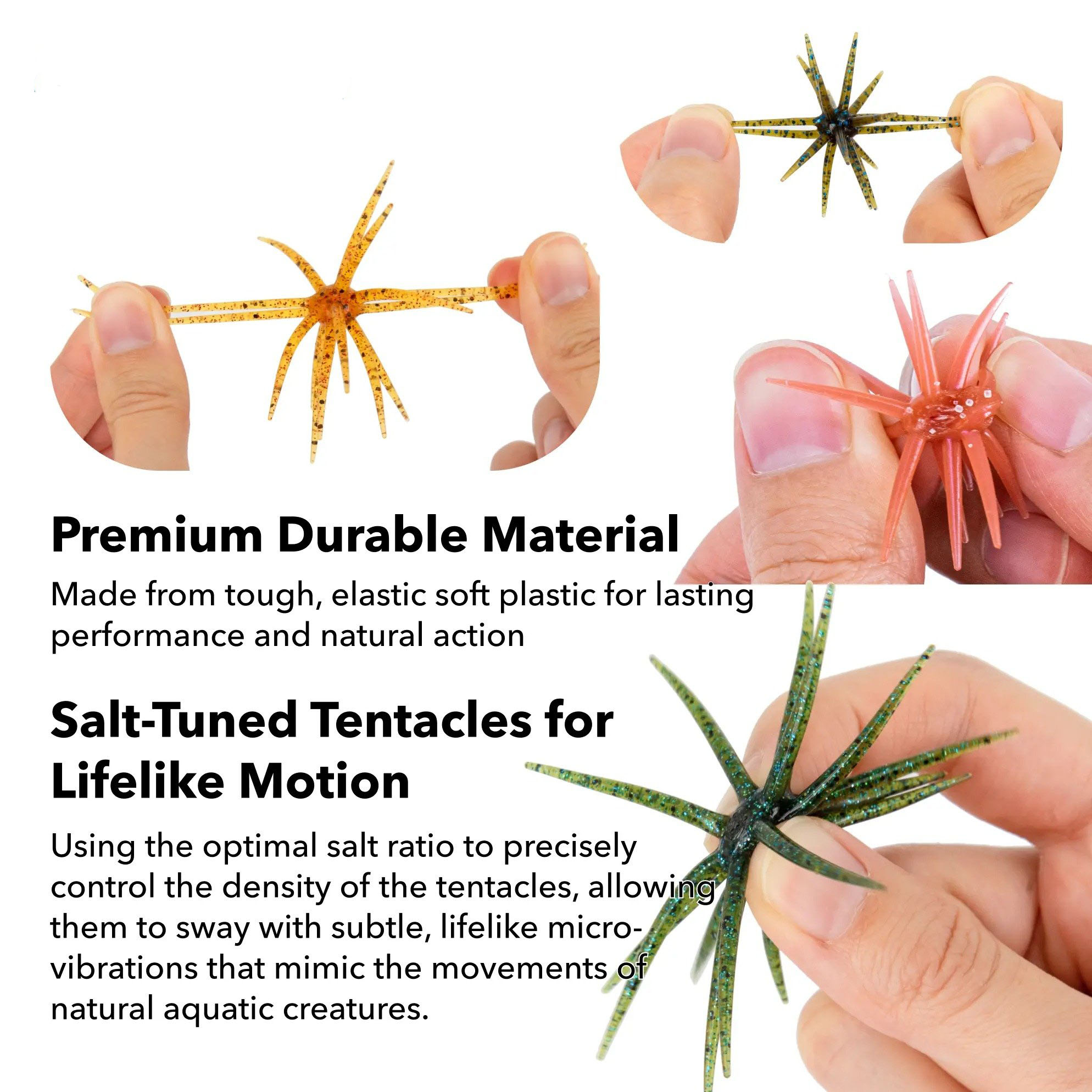 🎁Last Day Promotion 49% OFF🔥Tentacle Soft Plastic Fishing Lure, Finesse Bass Bait for Drop Shot Wacky Rig, Slow Sinking