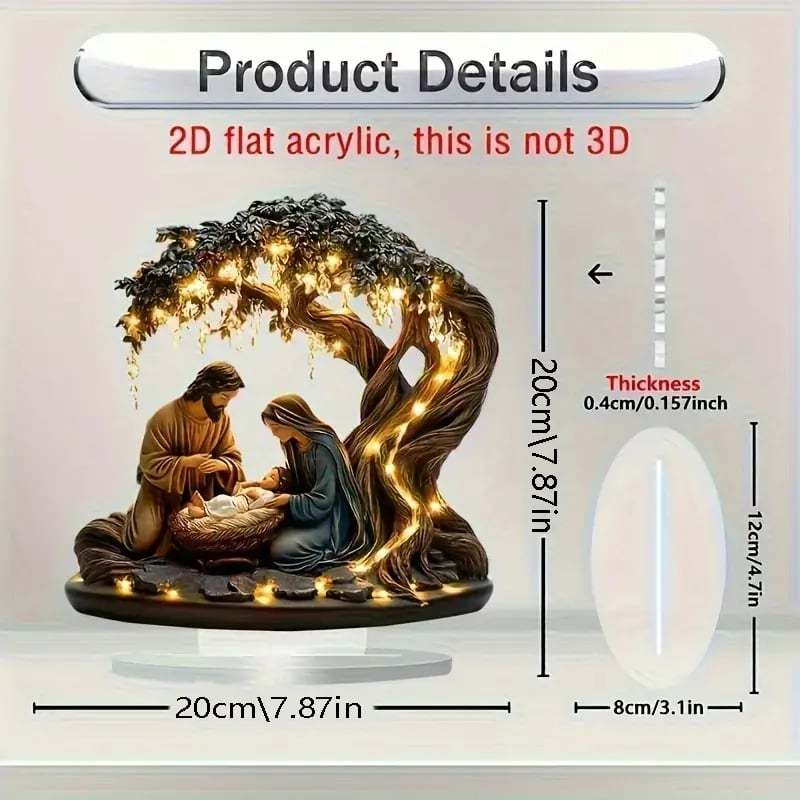 Newborn flat Christmas scene desktop decoration