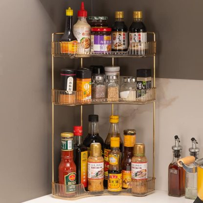 Multi-Tier Corner Countertop Organizer Rack