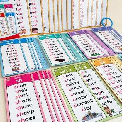 🎁Last Day 50% OFF🔥Phonics Word Cards 117 Sound Groups 900+ Rhyming Words Preschool English Discovery Joy