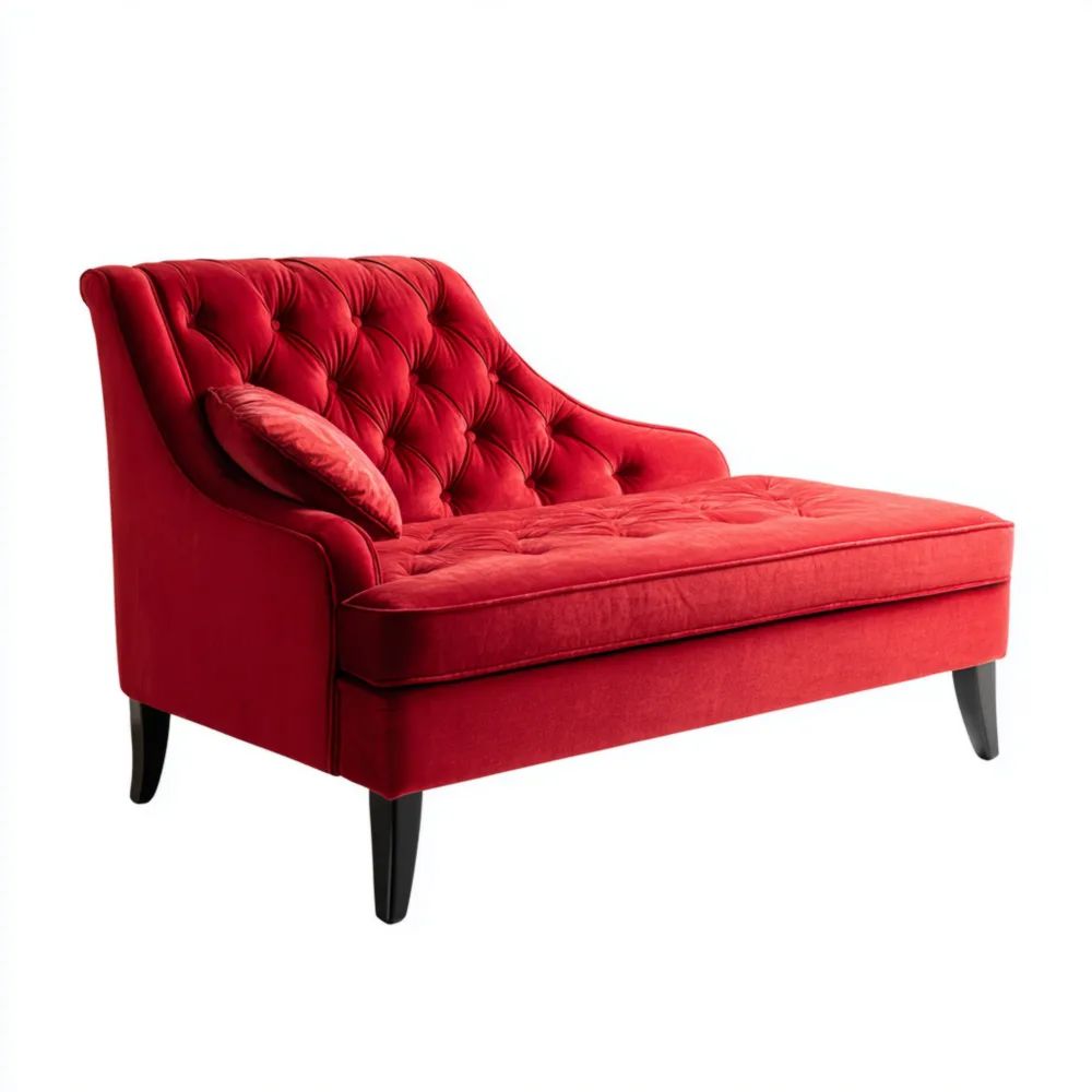 Relaxliege Samt 140x85x90 cm - Rot - Klassisches Design
