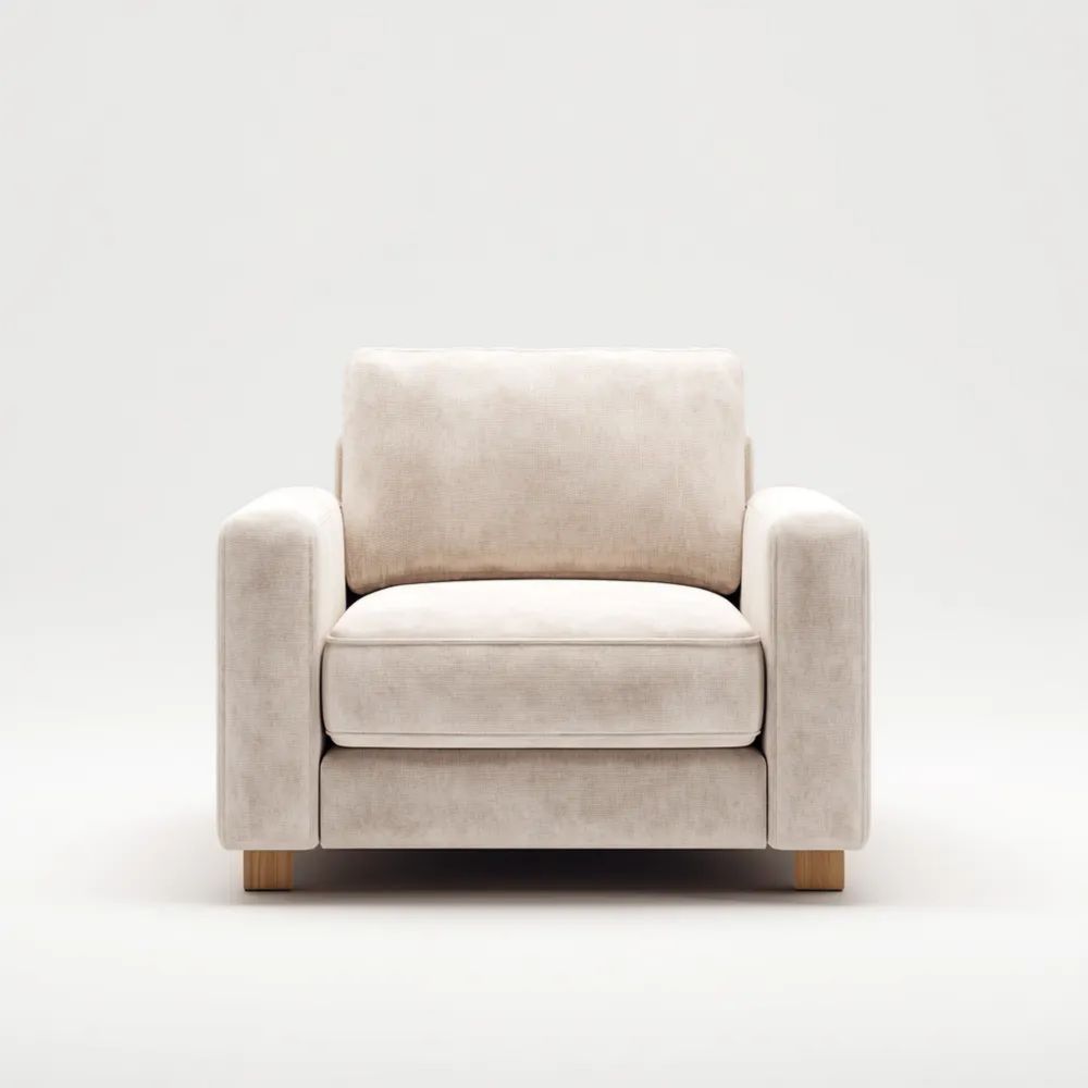 Moderner Sessel Stoff 100x90x85 cm – Beige