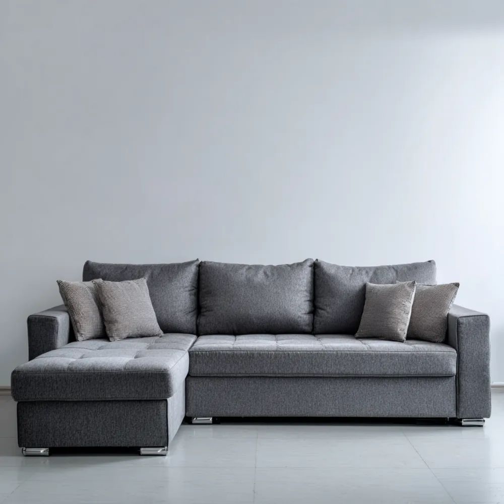 Ecksofa Stoff 280x150x85 cm – Dunkelgrau – Modernes Design