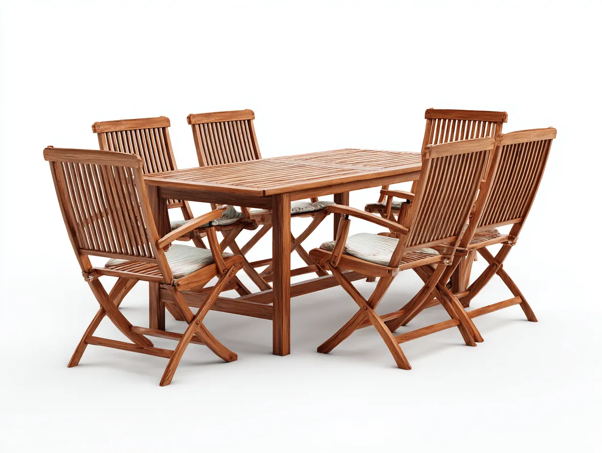 Garten Essgarnituren-Holz-180x90x75 cm-Naturholz-Klassisches Design-Nookmyloft