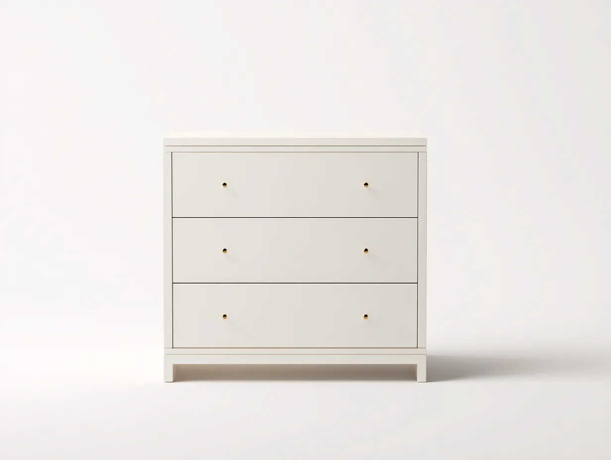 Kommode mit Schubladen - Holz-MDF - 90x42x85 cm - Cremeweiß - Moderner Stil-Nookmyloft