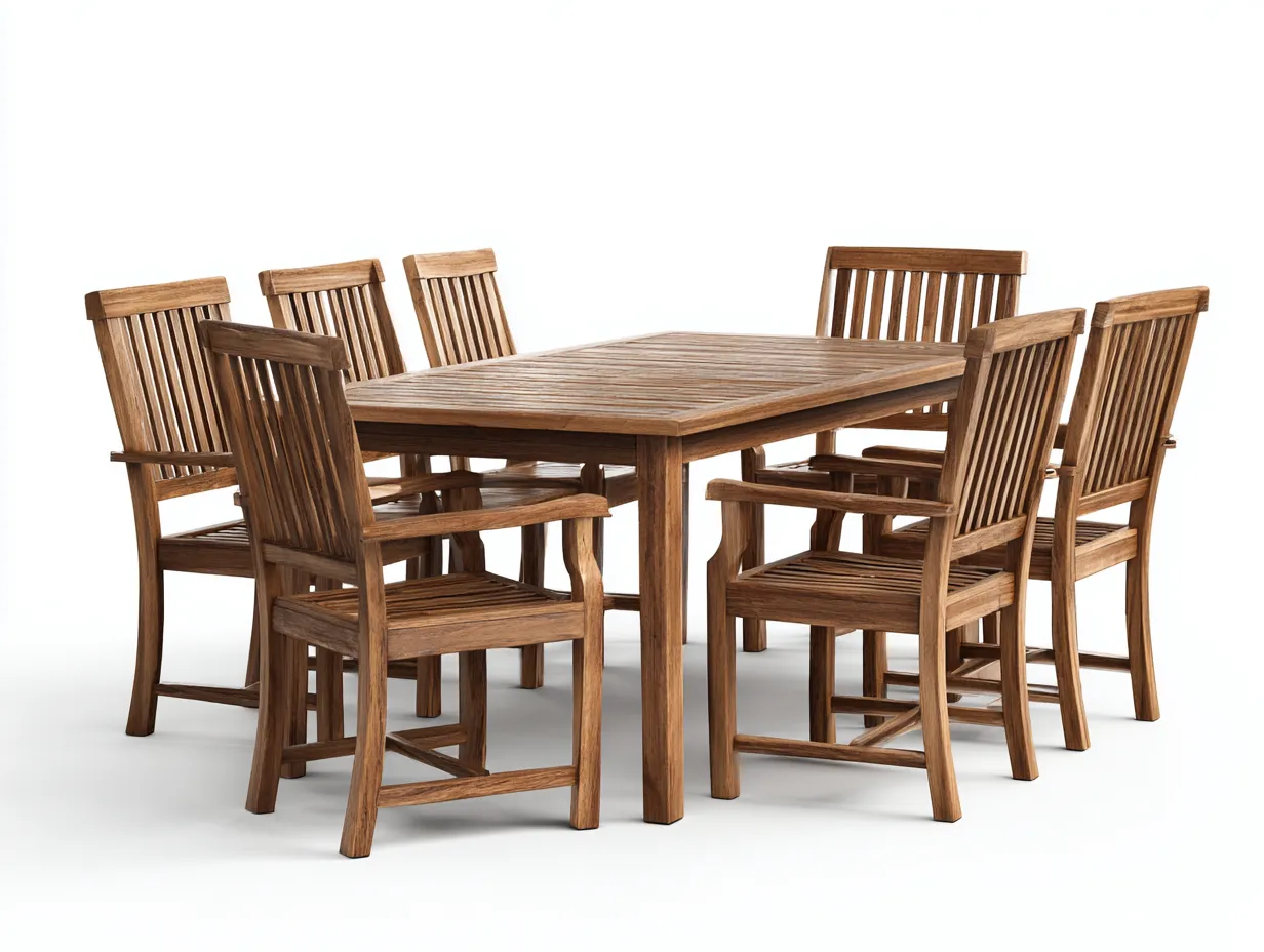 Garten Essgarnituren-Holz-200x100x75 cm-Naturholz-Klassisches Design-Nookmyloft