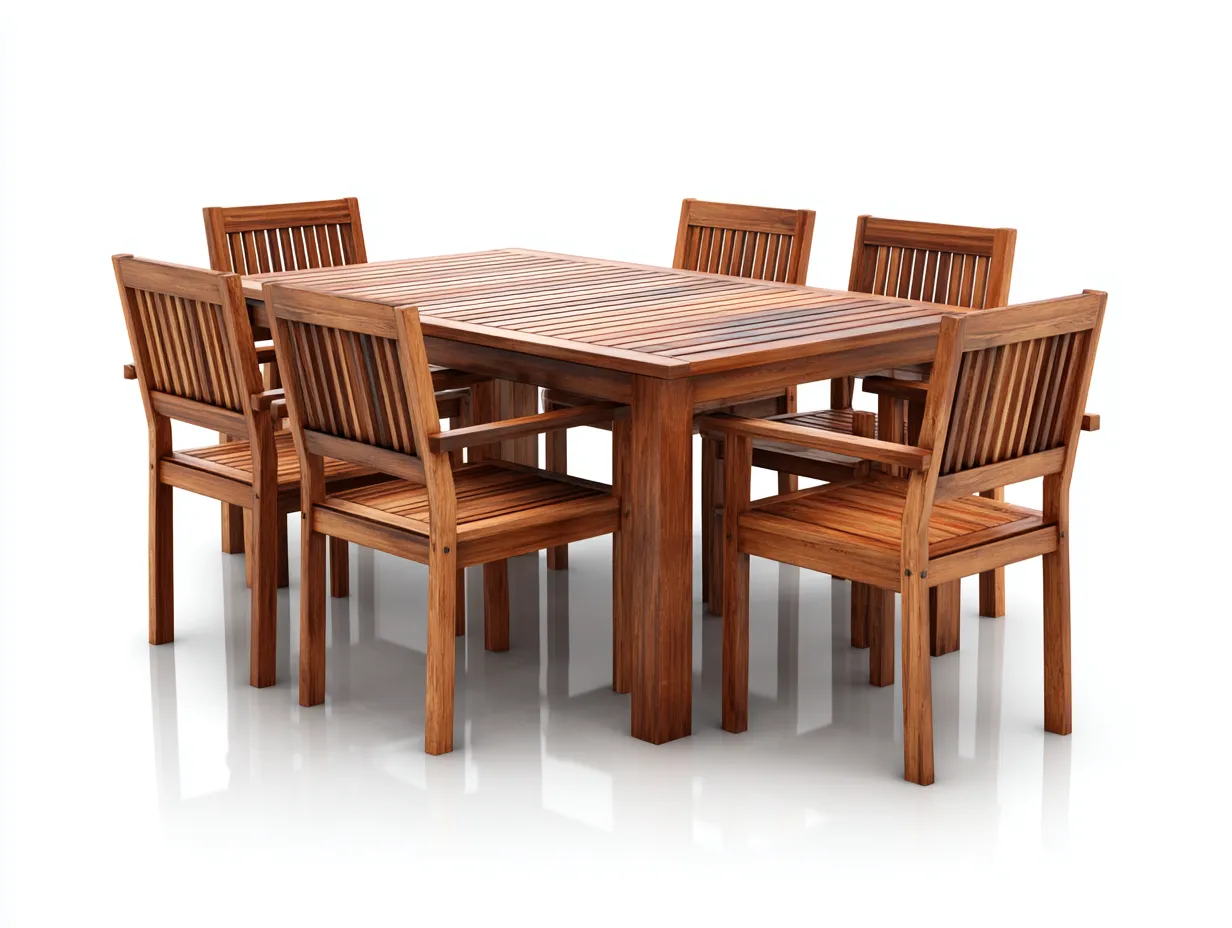 Garten Essgarnituren-Holz-190x95x75 cm-Naturholz-Klassisches Design-Nookmyloft