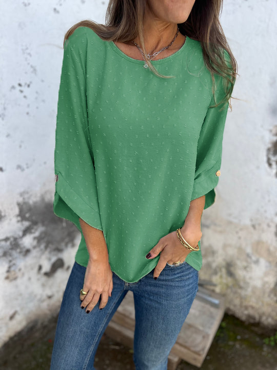 New Arrivals🔥 Round Neck Embroidered Large Cuffs Casual Shirt