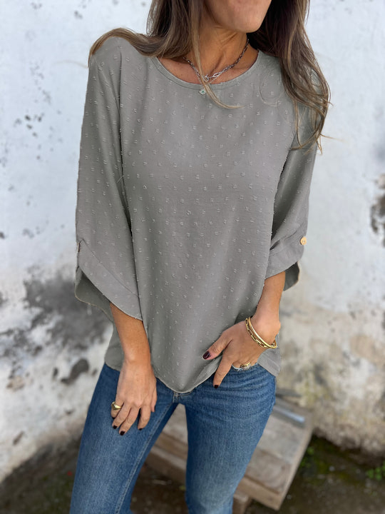 New Arrivals🔥 Round Neck Embroidered Large Cuffs Casual Shirt