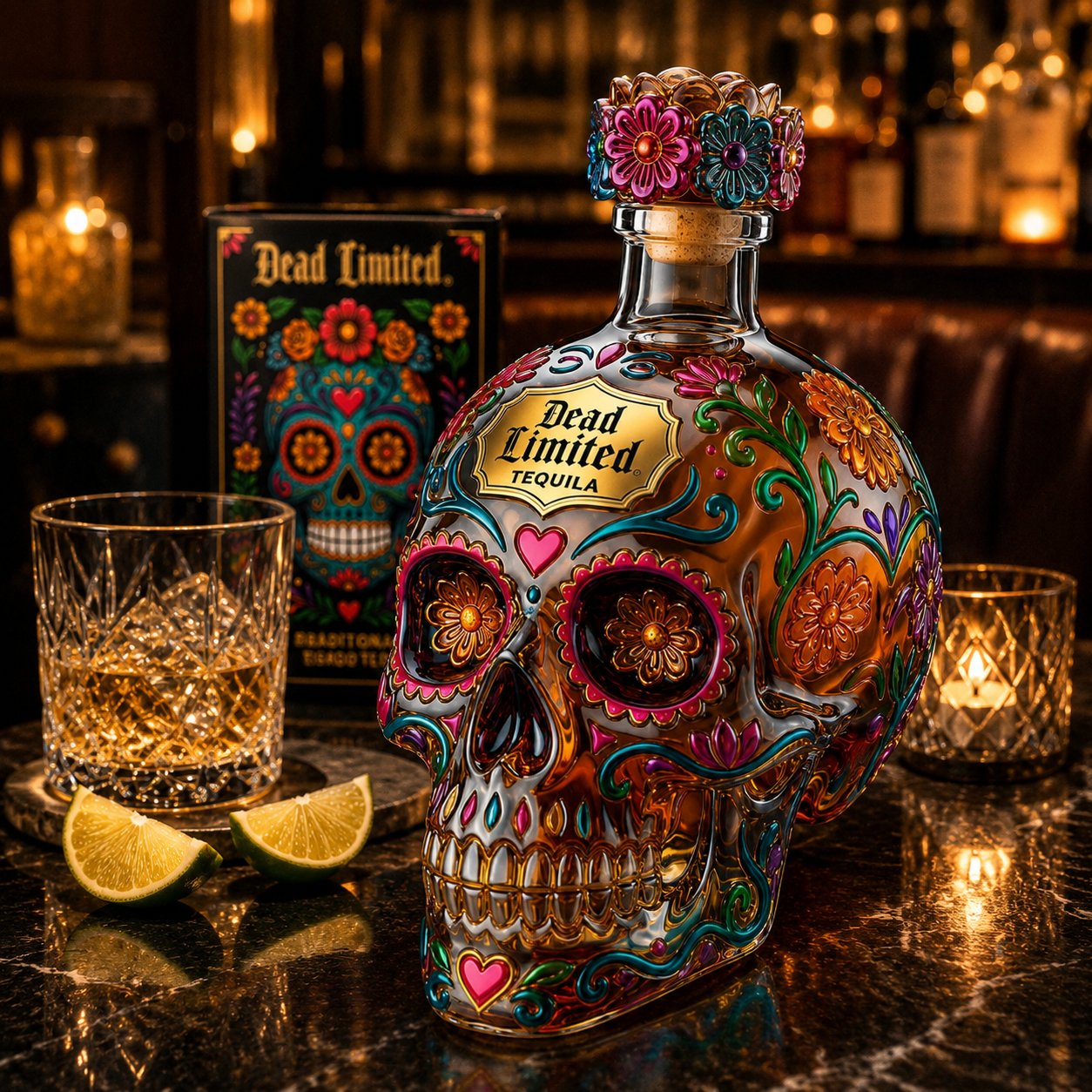 🔥🍷Limited edition Day of the Dead tequila bottle🎁