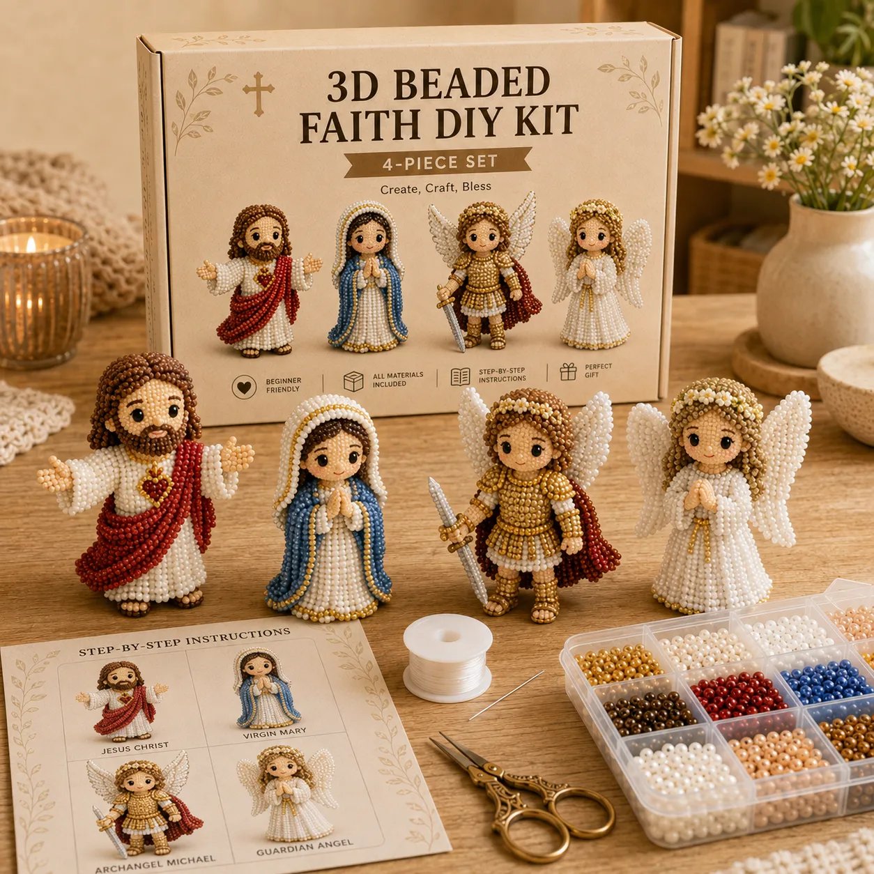 🧵✨ Tiny 3D Beaded Animal DIY Kit