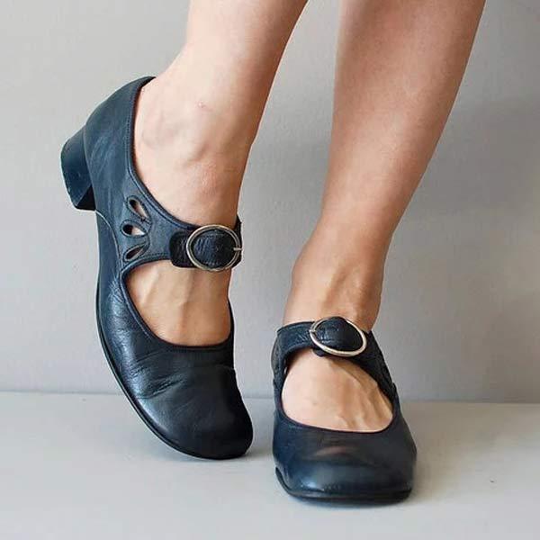 lvjiandd™ WEDGE LEATHER ORTHOPEDIC BUCKLE SANDALS