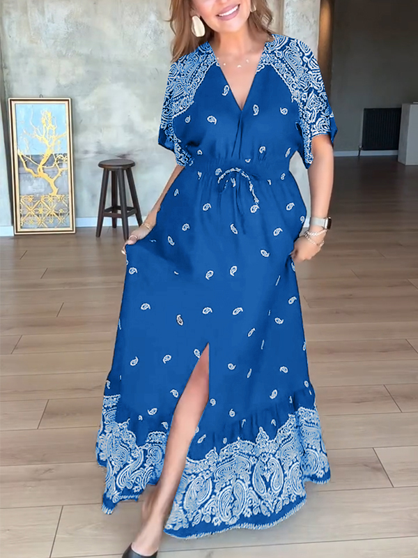 NEW🔥 Cashew Flower Elastic Waist Dress