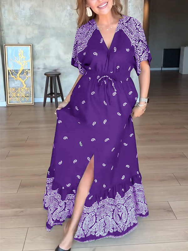 NEW🔥 Cashew Flower Elastic Waist Dress