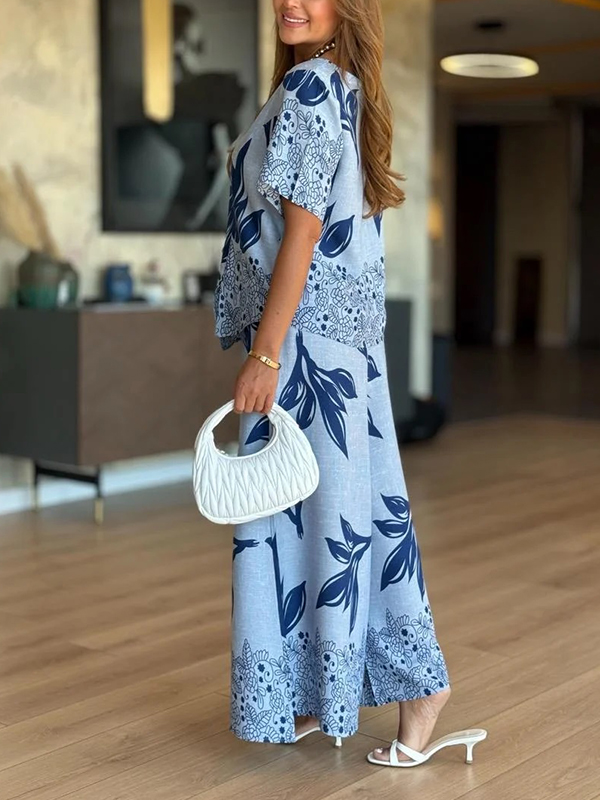 NEW🔥 Linen Floral Print Set