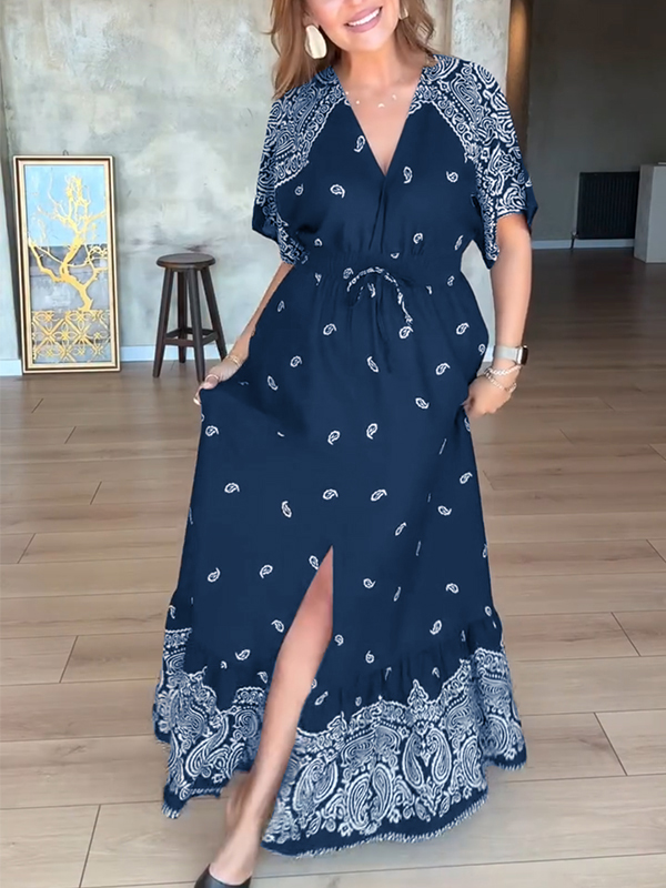 NEW🔥 Cashew Flower Elastic Waist Dress