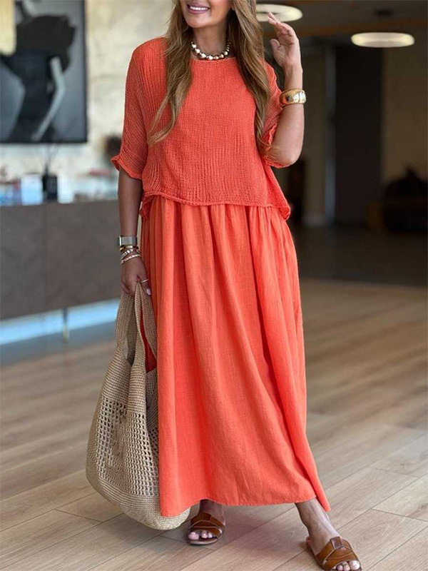 🌲🔥 Round Neck Knitted Cardigan Vest Dress Two Piece Set