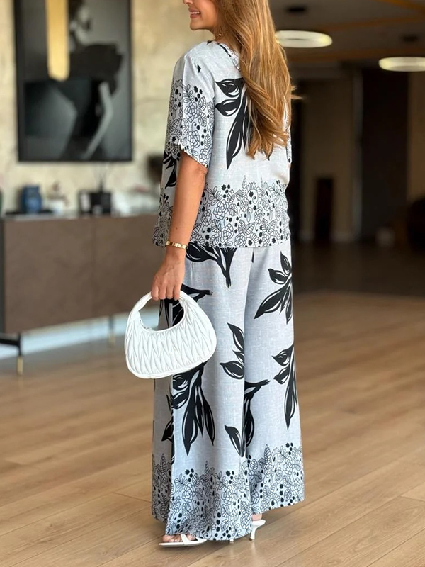 NEW🔥 Linen Floral Print Set