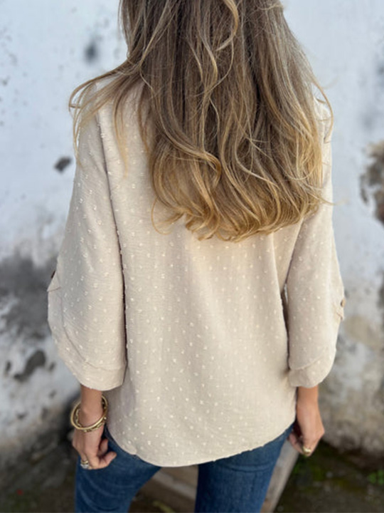 New Arrivals🔥 Round Neck Embroidered Large Cuffs Casual Shirt