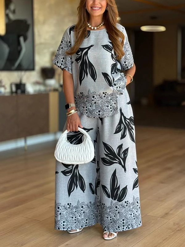 NEW🔥 Linen Floral Print Set