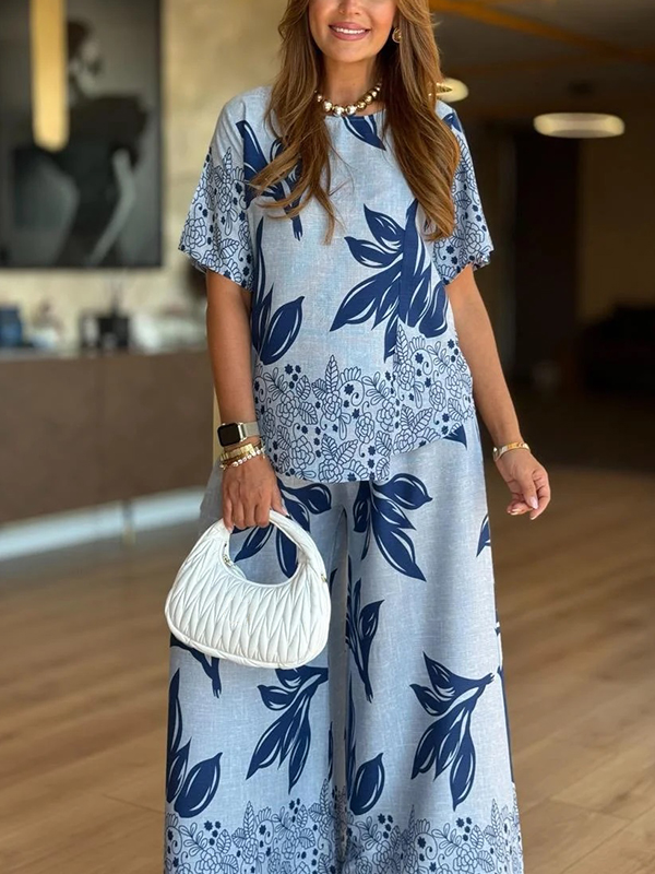NEW🔥 Linen Floral Print Set