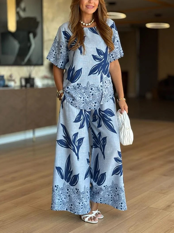 NEW🔥 Linen Floral Print Set