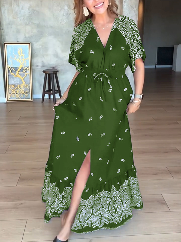 NEW🔥 Cashew Flower Elastic Waist Dress