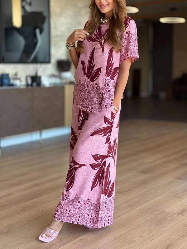 NEW🔥 Linen Floral Print Set