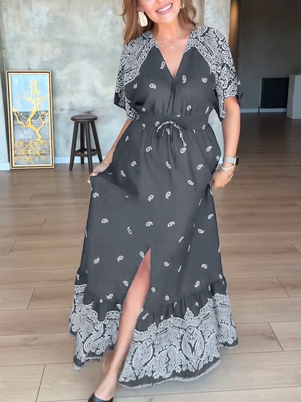 NEW🔥 Cashew Flower Elastic Waist Dress