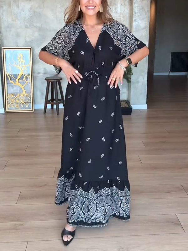 NEW🔥 Cashew Flower Elastic Waist Dress