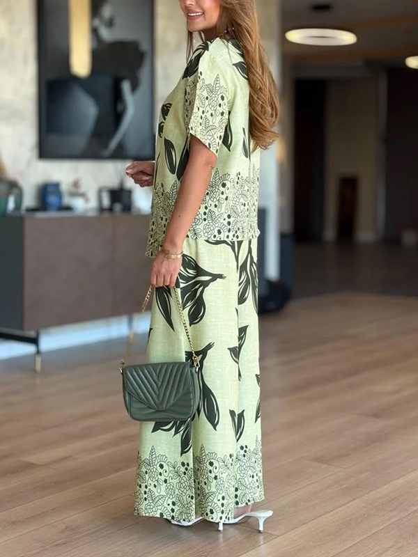 NEW🔥 Linen Floral Print Set