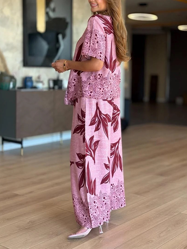 NEW🔥 Linen Floral Print Set