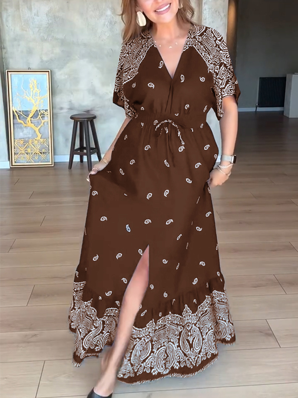 NEW🔥 Cashew Flower Elastic Waist Dress